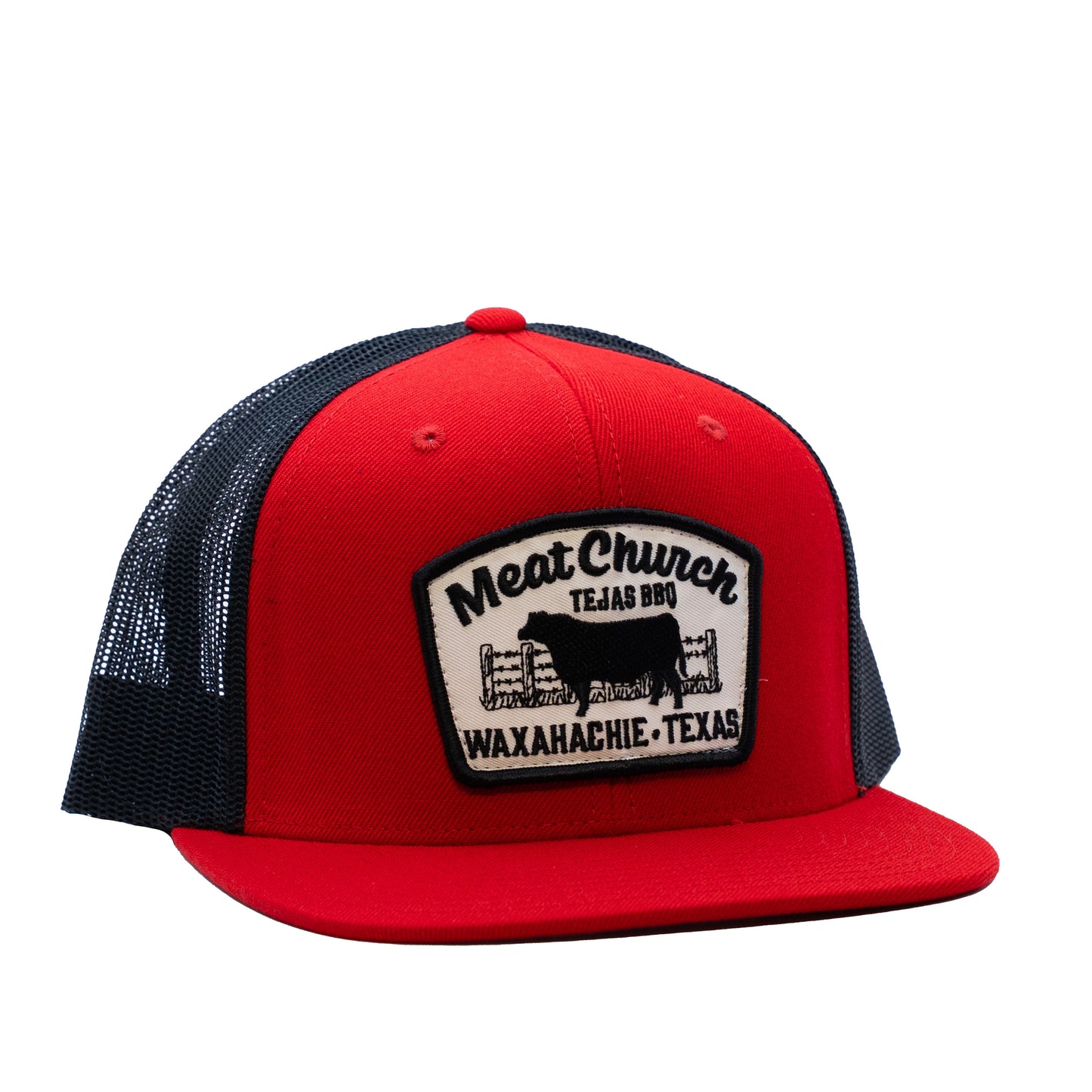 tejas-bbq-patch-hat-red-black-l3 RedMCwCowFlatBill.jpg